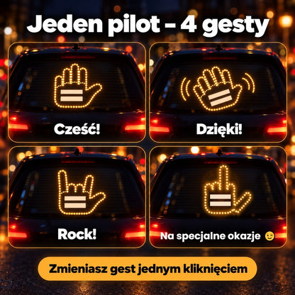 AutoŁapka™ – świecąca dłoń LED do auta z pilotem